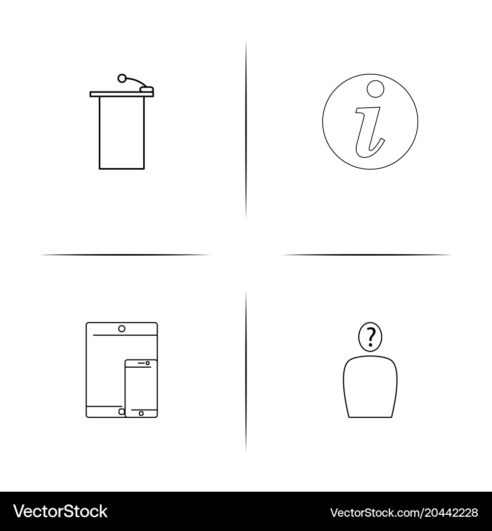 Internet of things simple linear icon setsimple vector image