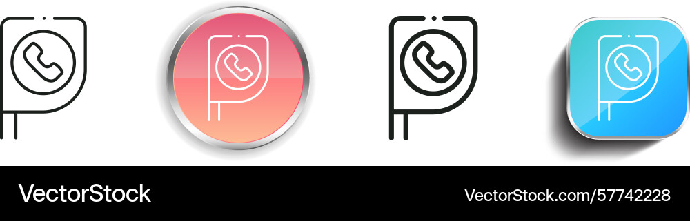 Public phone icon thin linear regular and button Public phone icon thin linear regular and button Vector Image