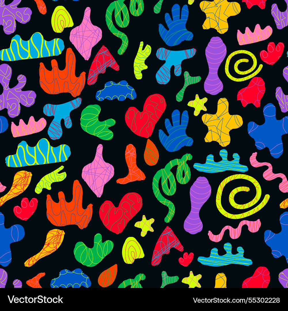 Seamless pattern with colorful abstract shapes Vector Image