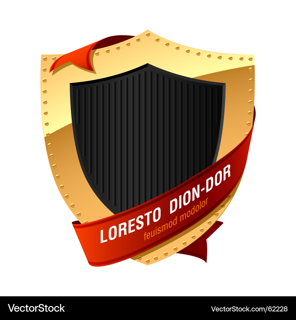 Shield with ribbon Royalty Free Vector Image - VectorStock