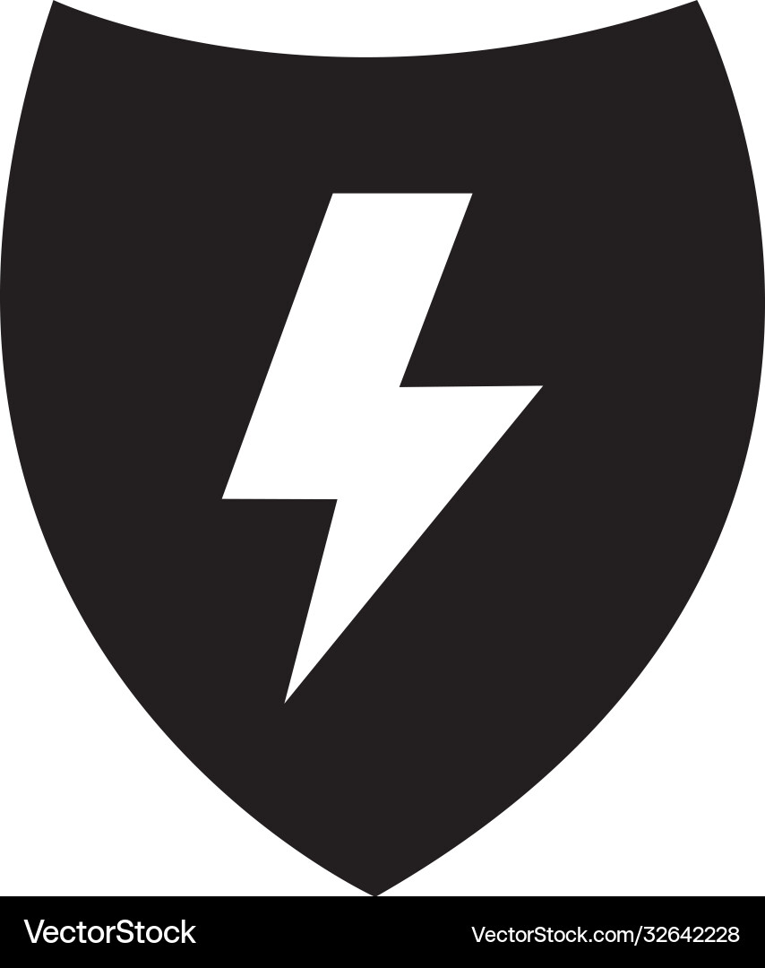 Shield with thunder icon half line color Shield with thunder icon half line color vector image