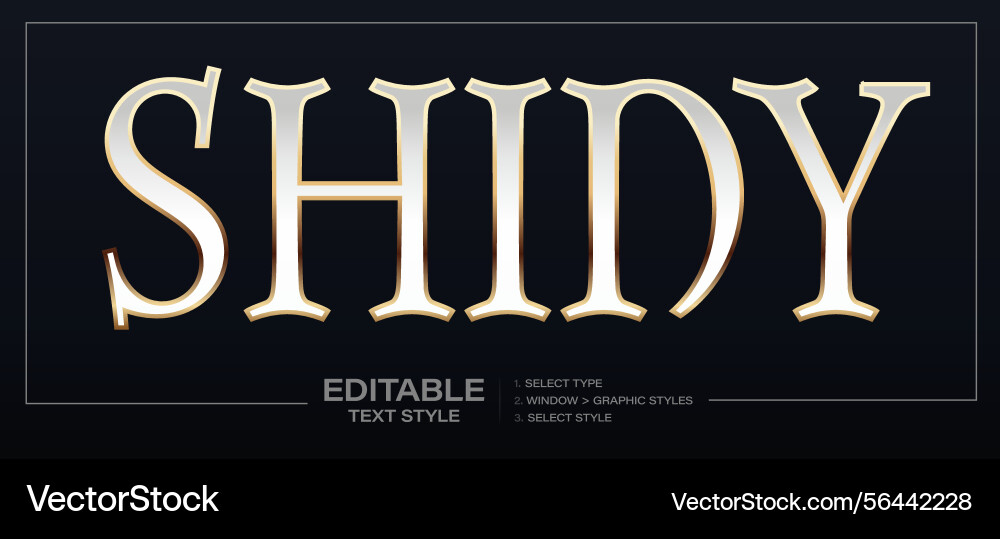 Shiny gold text effect with elegant gradient Shiny gold text effect with elegant gradient vector image