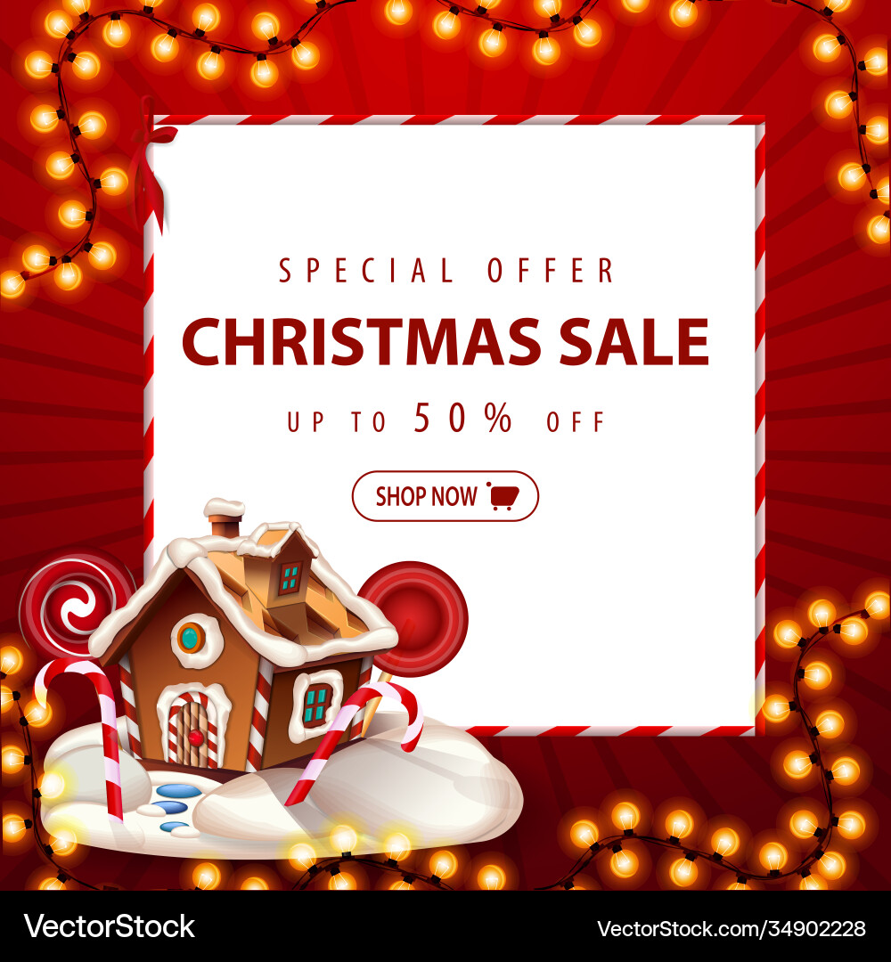 Sonderangebot Weihnachtsverkauf bis 50 off rot Sonderangebot Weihnachtsverkauf bis 50 off rot vektorbild