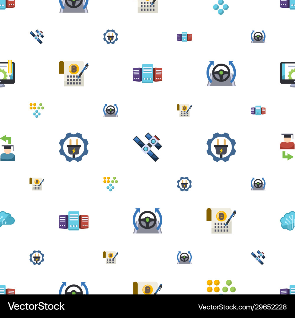 System icons pattern seamless included editable vector image
