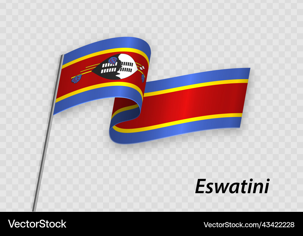 Waving Flag of eswatini auf Flagpole Template Waving Flag of eswatini auf Flagpole Template vektorbild