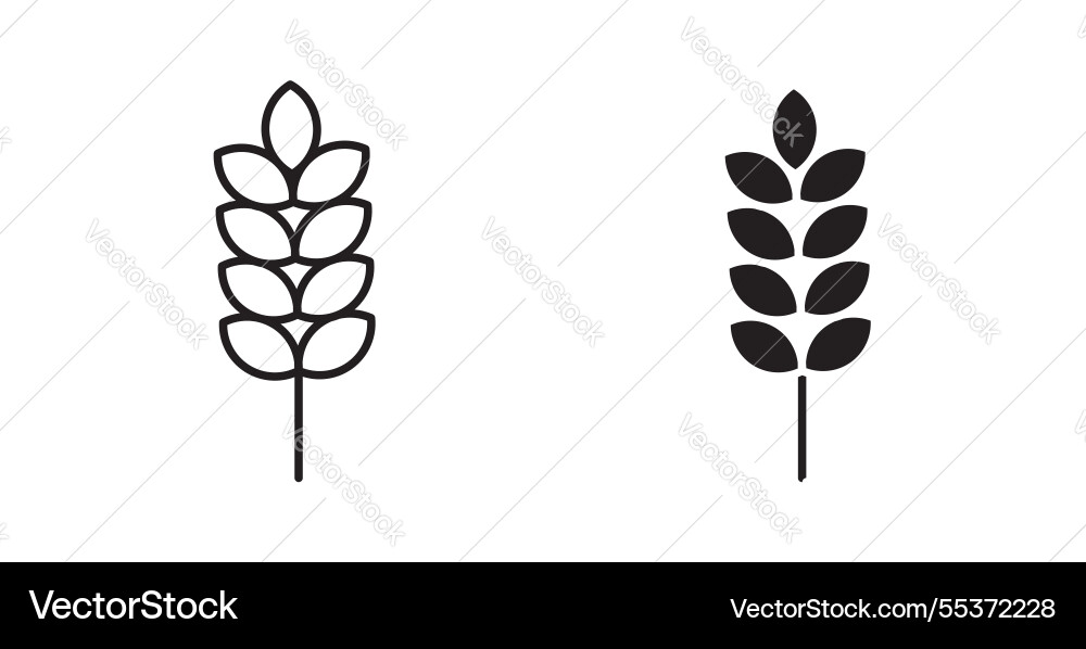 Wheat icon set in thin line for web Wheat icon set in thin line for web Vector Image