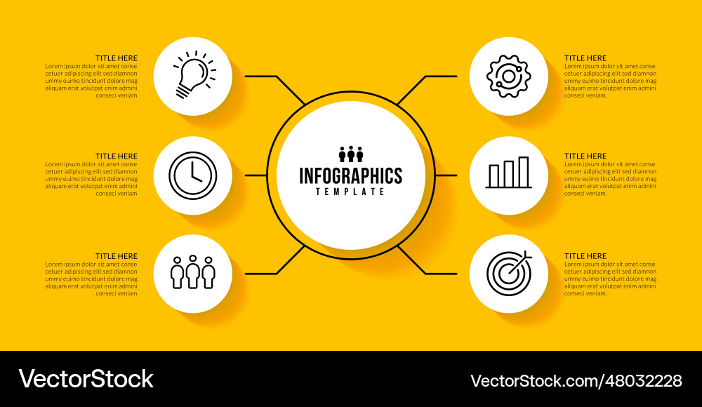 Workflow infographic template design with 6 Workflow infographic template design with 6 Vector Image
