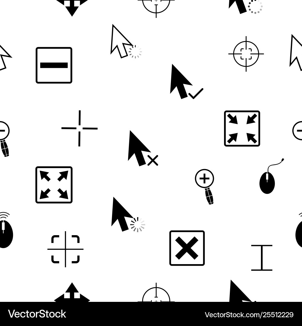 Cursor seamless pattern background icon vector image