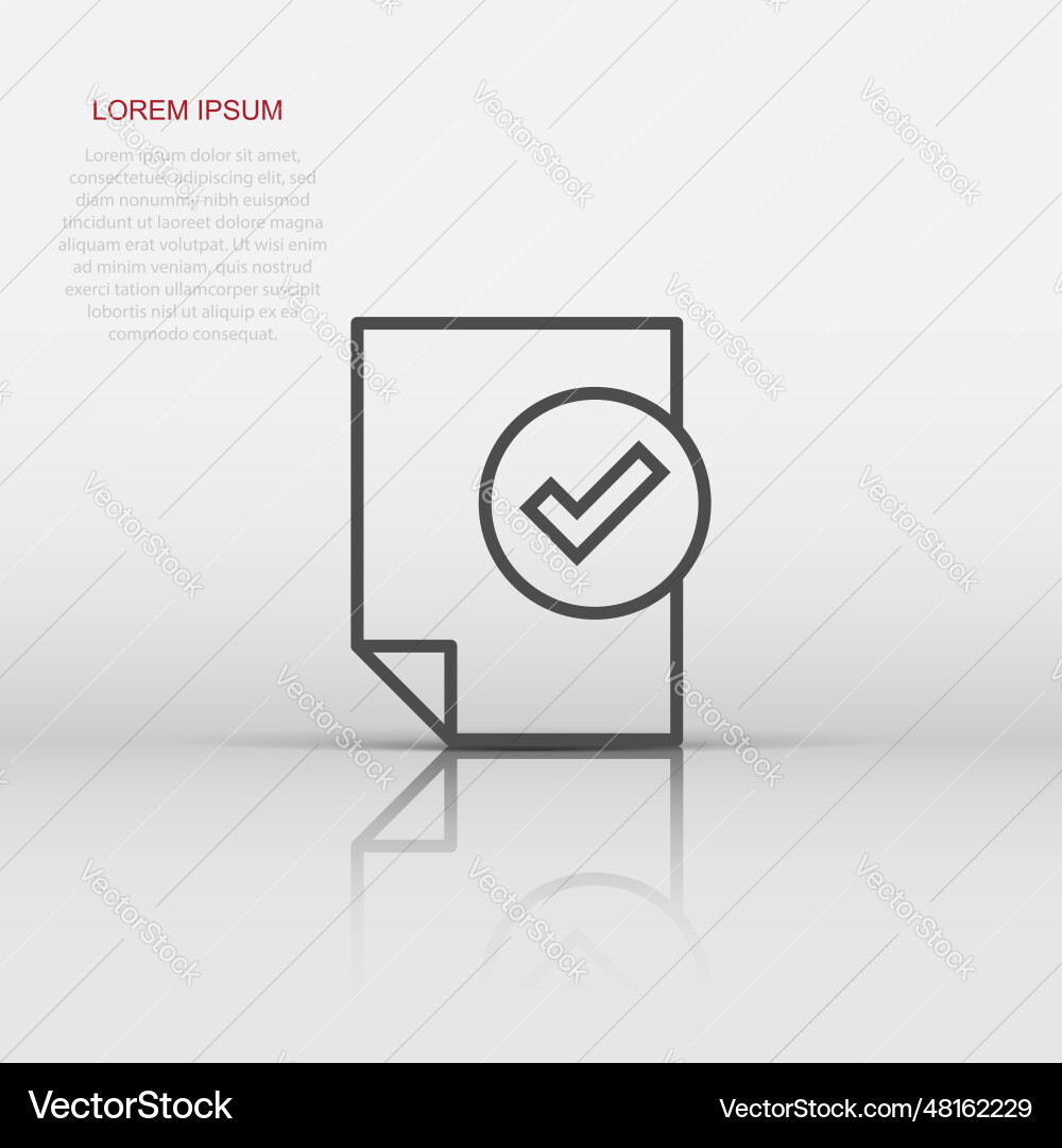 Document checklist icon in flat style report Document checklist icon in flat style report Vector Image