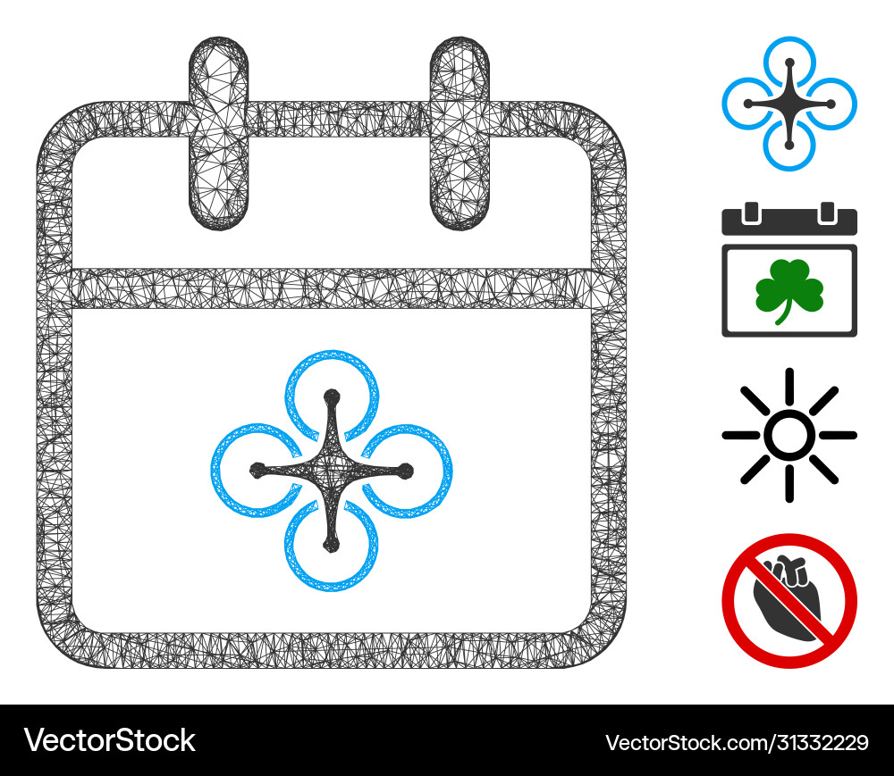Drone day web mesh Drone day web mesh vector image