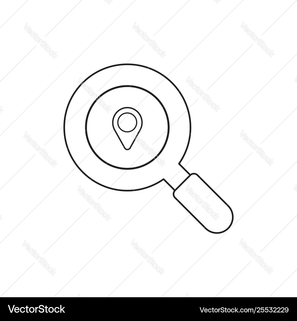 Icon concept magnifier with map pointer Icon concept magnifier with map pointer vector image