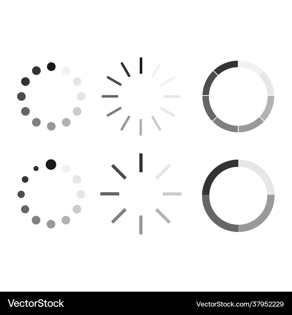 Ladesymbol-Set Puffer und Ladesymbol Ladesymbol-Set Puffer und Ladesymbol Vektorbild