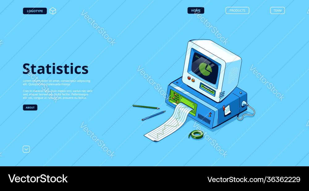 Landing page statistics and data analysis Landing page statistics and data analysis vector image