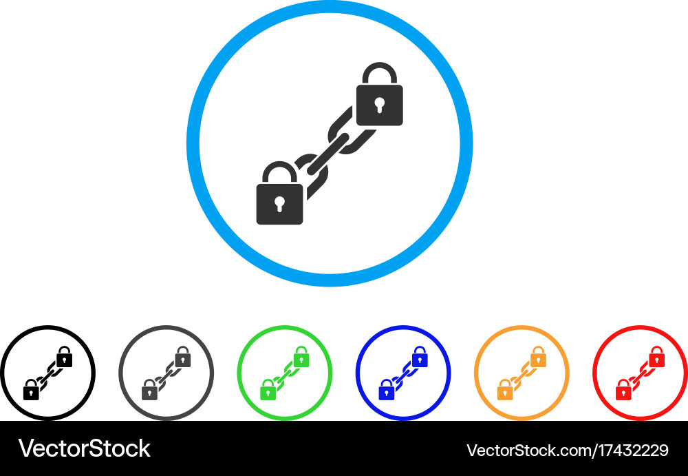 Lock blockchain rounded icon vector image