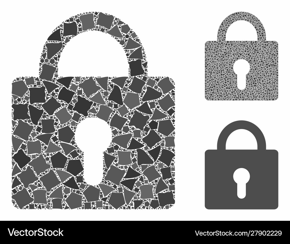 Lock mosaic icon bumpy elements Lock mosaic icon bumpy elements vector image