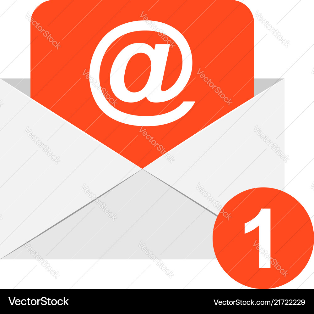 Mail envelope icon in flat style email message Mail envelope icon in flat style email message vector image