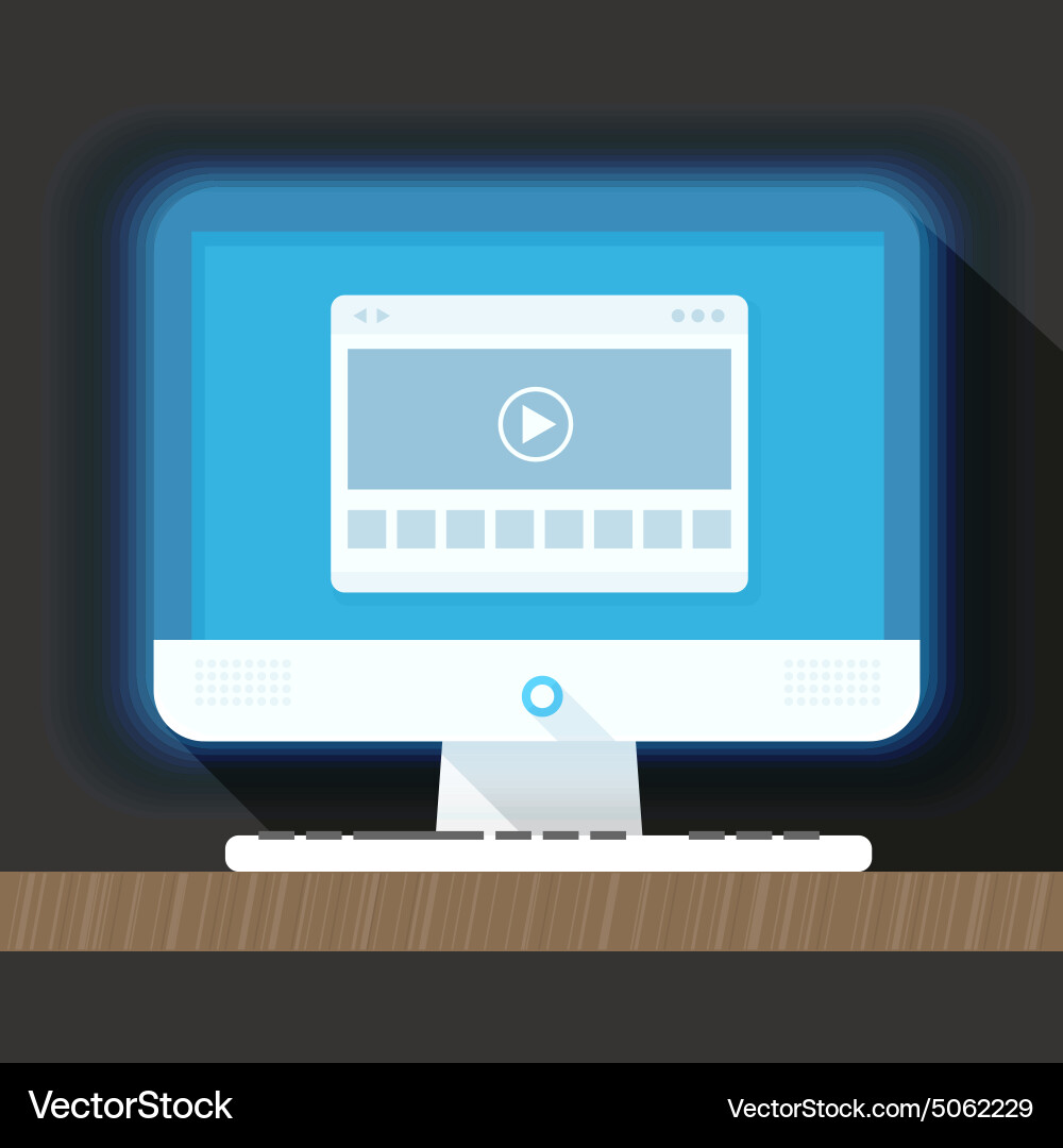 Modern personal computer with a browser Vector Image