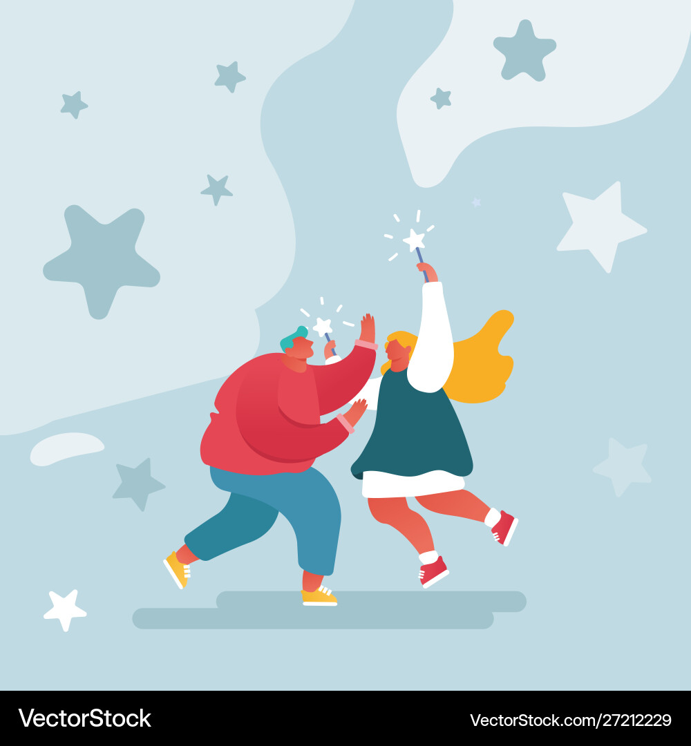 People celebrating new year or happy birthday People celebrating new year or happy birthday vector image