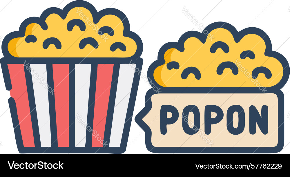 Popcorn box with popon label design generative ai Vector Image