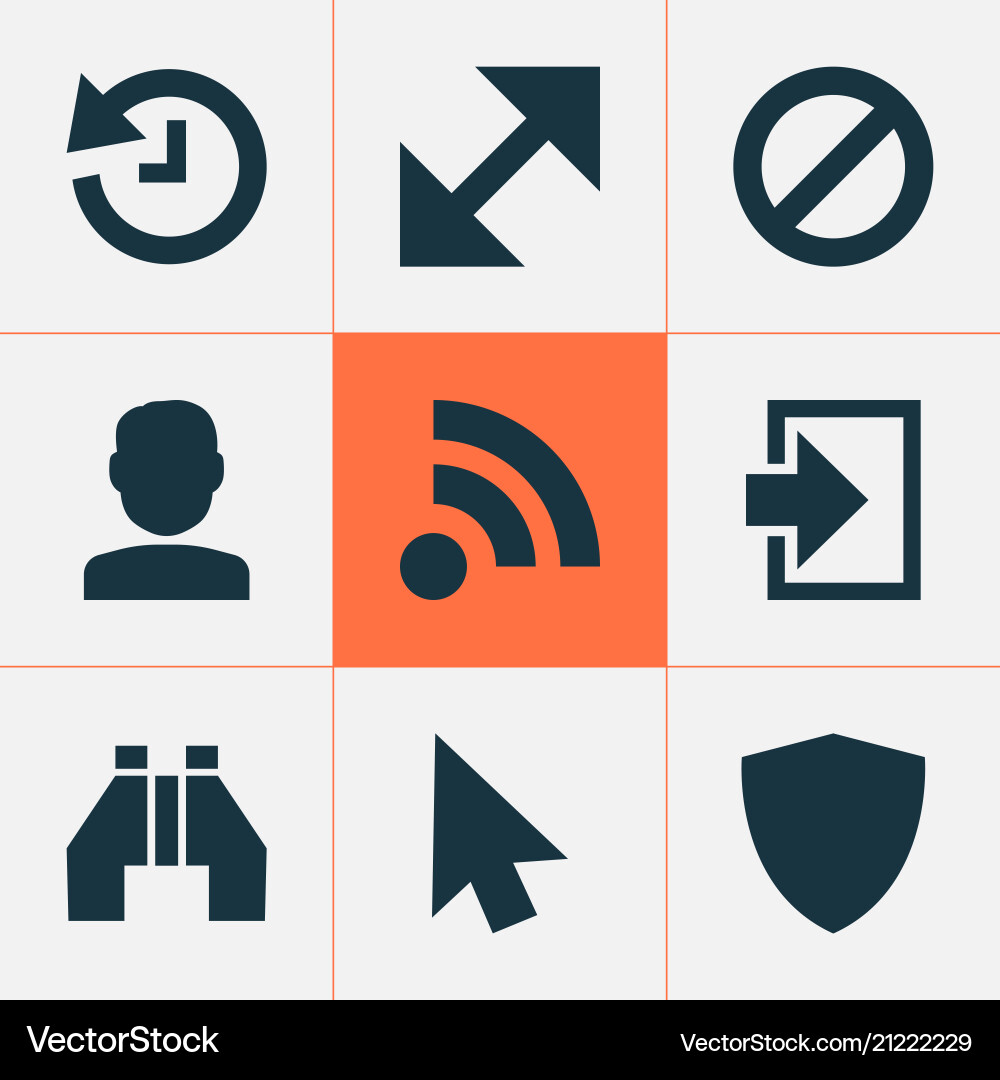 Schnittstellensymbole mit Feed-Resize finden Schnittstellensymbole mit Feed-Resize finden Vektorbild