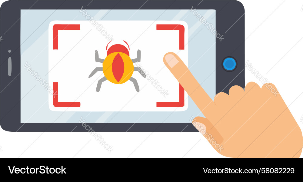 Tablet Security Scan - Malware Detection Vector Image