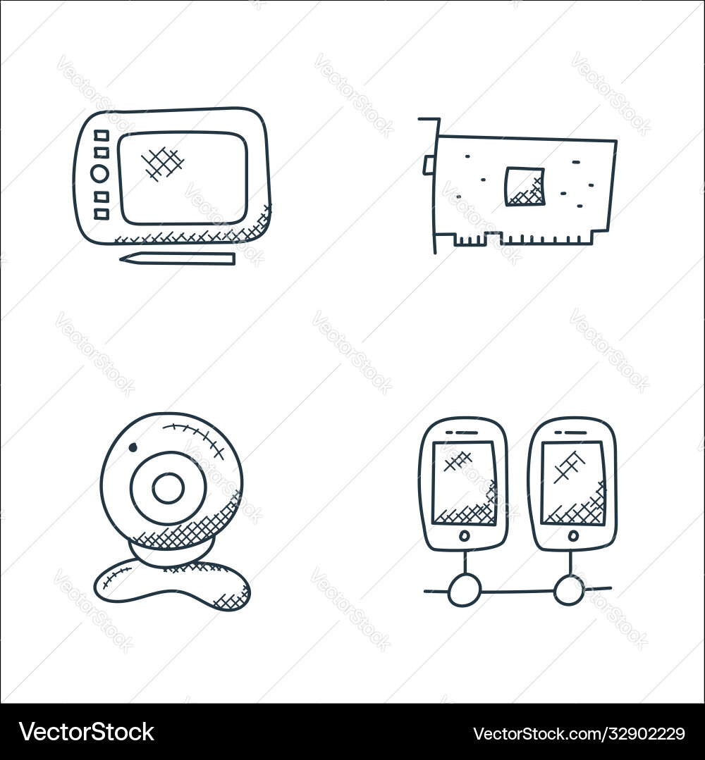 Technology line icons linear set quality Technology line icons linear set quality vector image