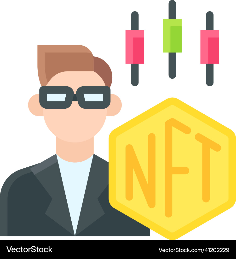 Trader icon nft related vector image