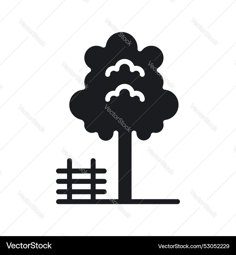 Tree icon set forest simple symbol in black vector image