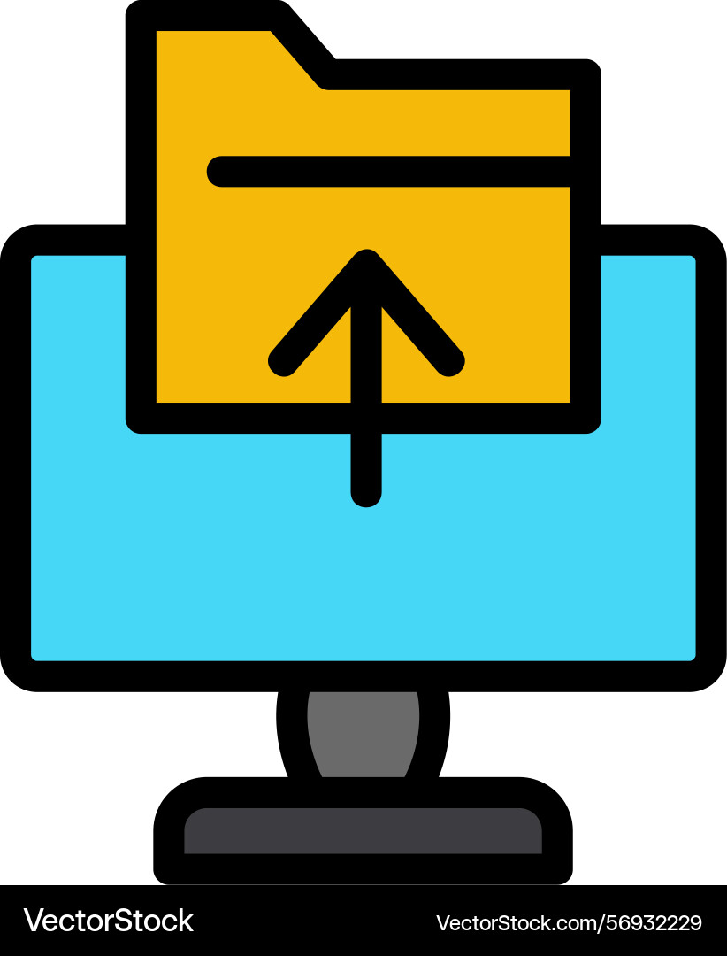 Upload line filled style icon design vector image
