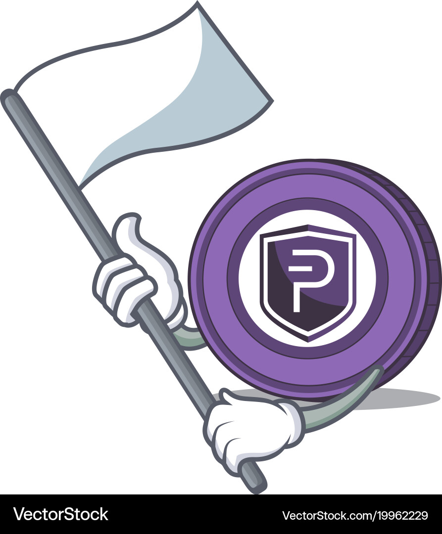 With flag pivx coin mascot cartoon Vector Image