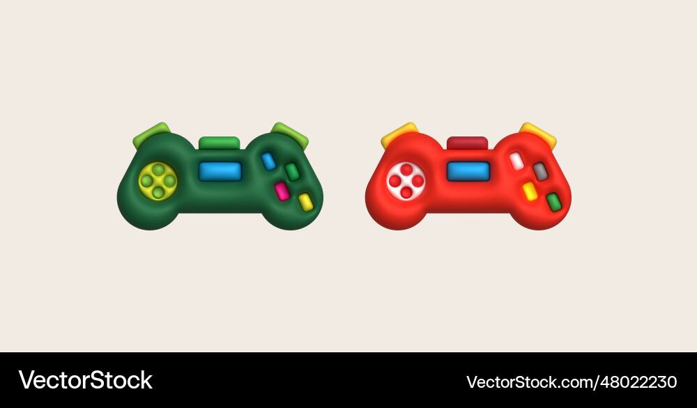 3d icon joystick gamepad game console 3d icon joystick gamepad game console Vector Image