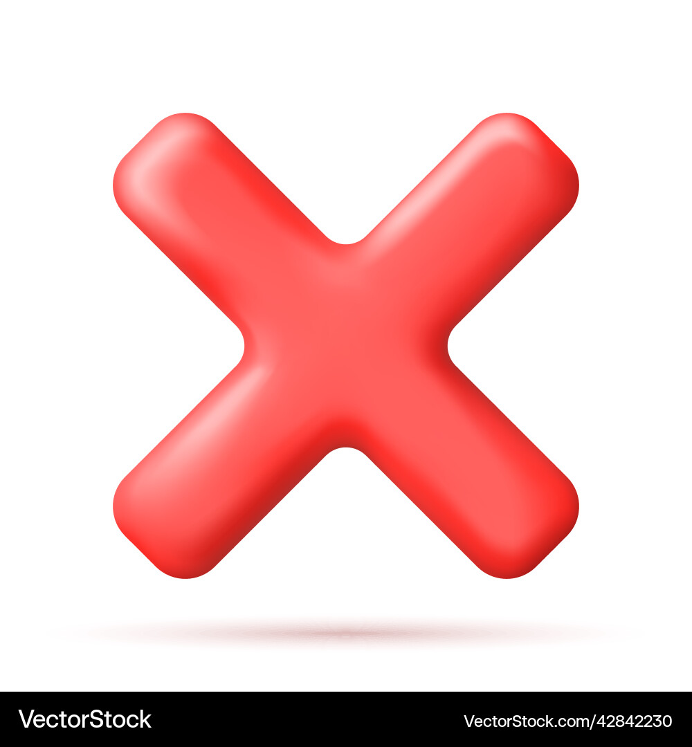 3d wrong button shape 3d wrong button shape vector image