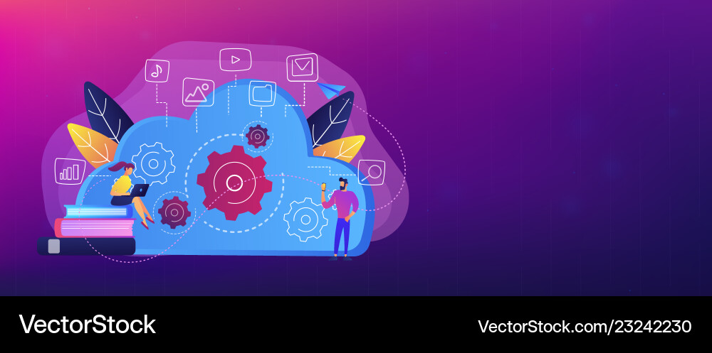 Big data architecture header banner vector image