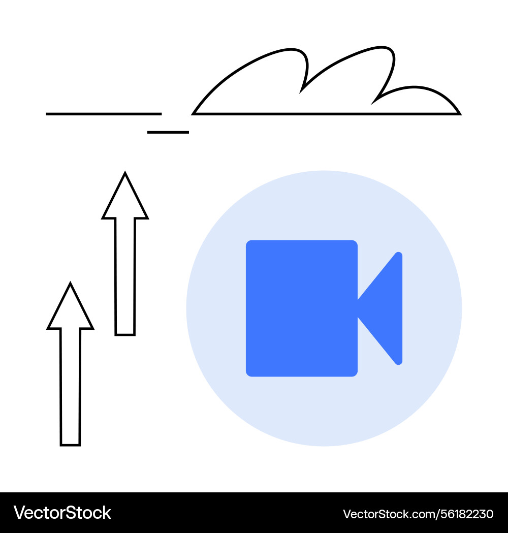 Cloud-based video streaming and data upload Vector Image