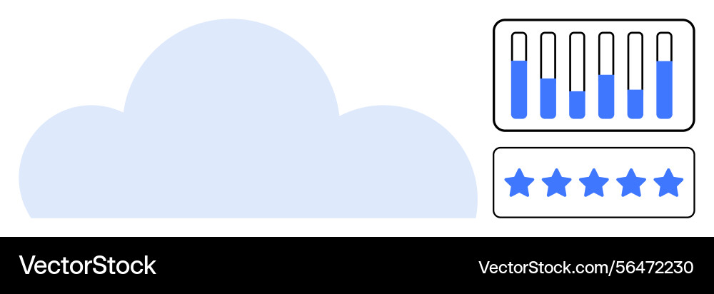 Cloud computing concept with data analytics bars Cloud computing concept with data analytics bars vector image