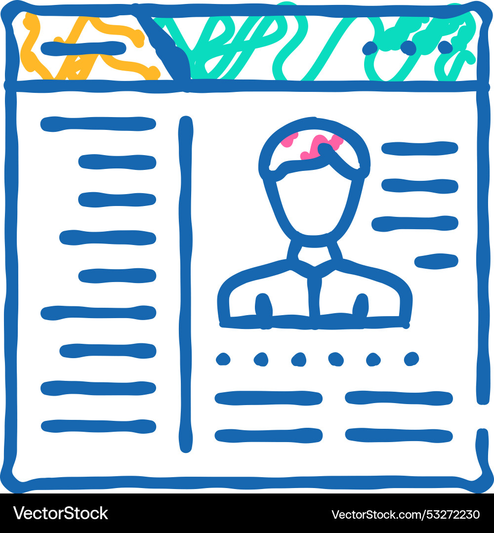 Cms with data kyc icon doodle Cms with data kyc icon doodle Vector Image