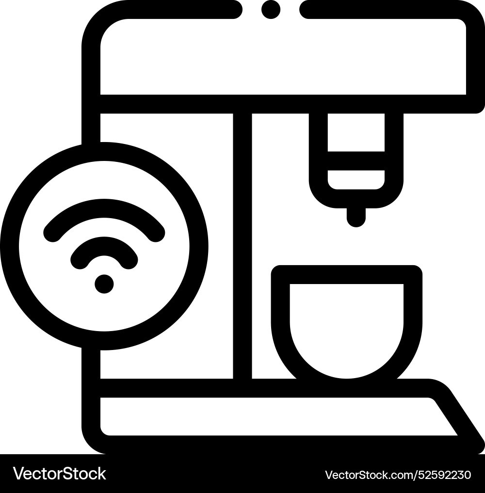 Coffee maker icon thin linear style design Coffee maker icon thin linear style design vector image