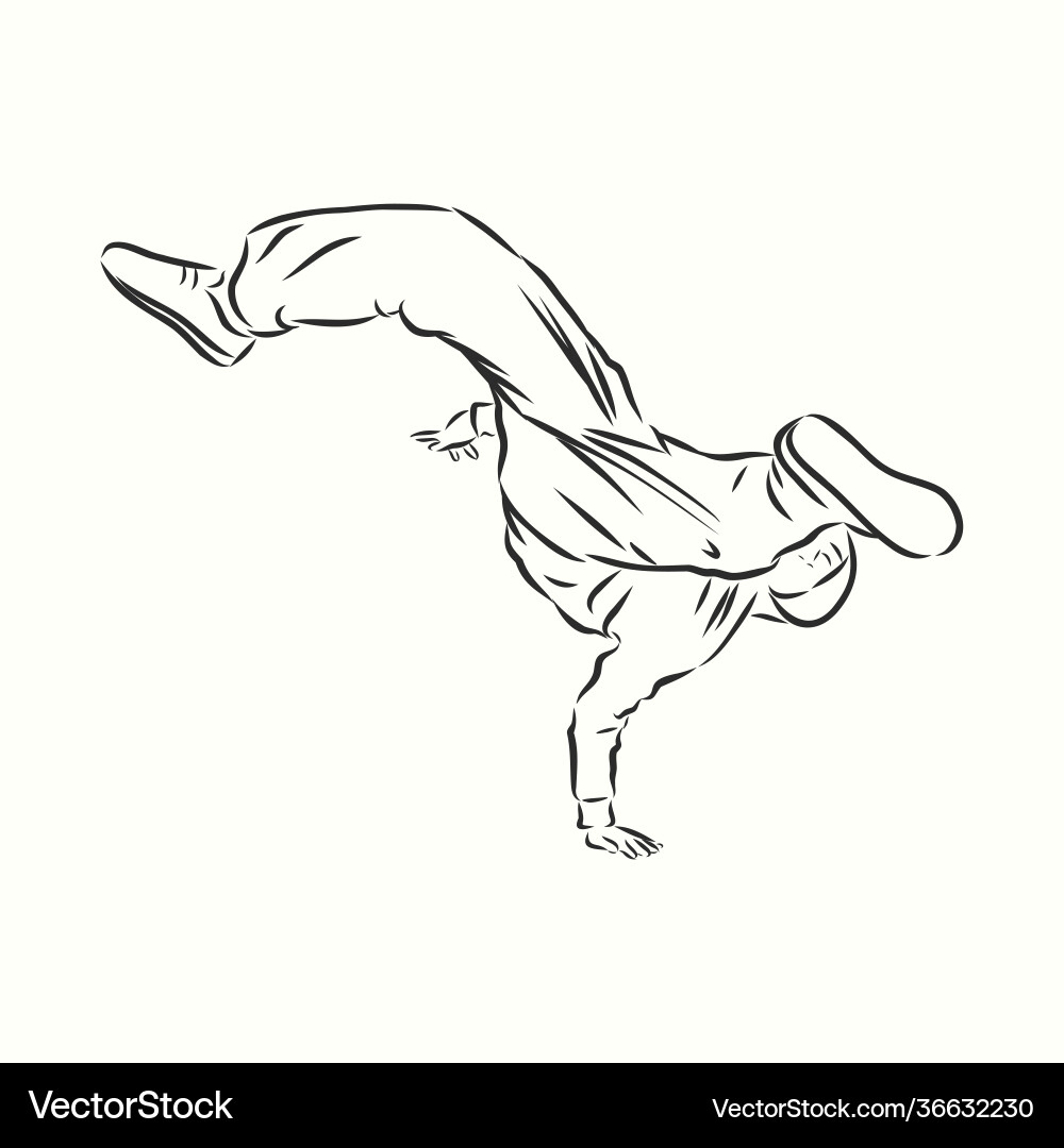 Continuous Line Breakdancer vector image