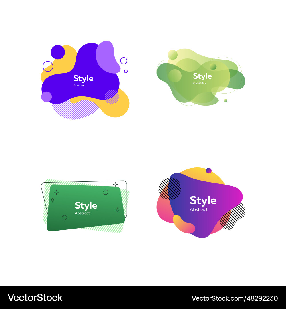 Creative multicolored abstract elements set vector image