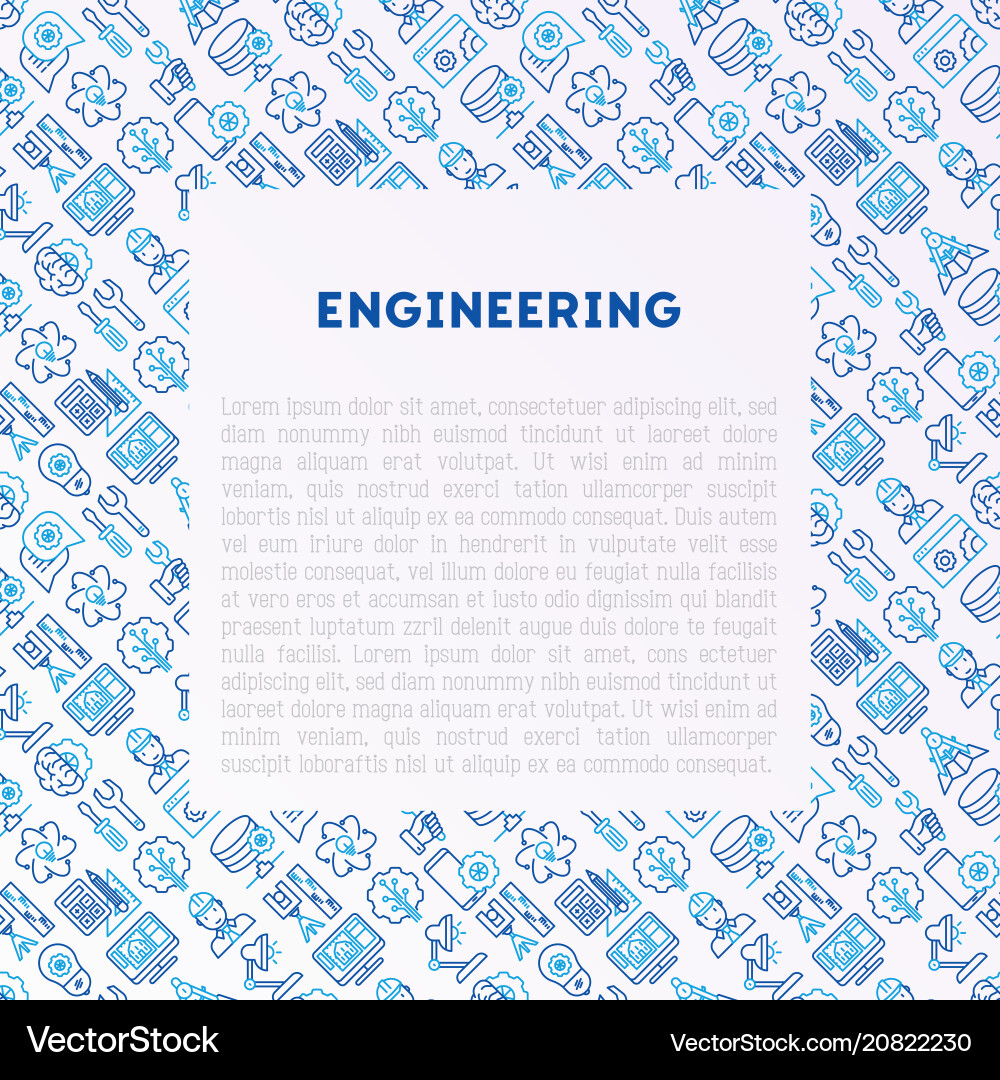 Engineering concept with thin line icons Engineering concept with thin line icons vector image