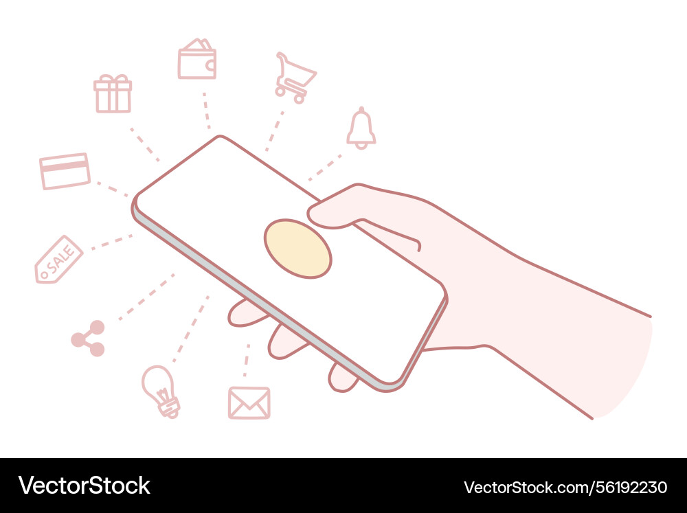 Enjoy seamless mobile interaction via a handheld Enjoy seamless mobile interaction via a handheld vector image