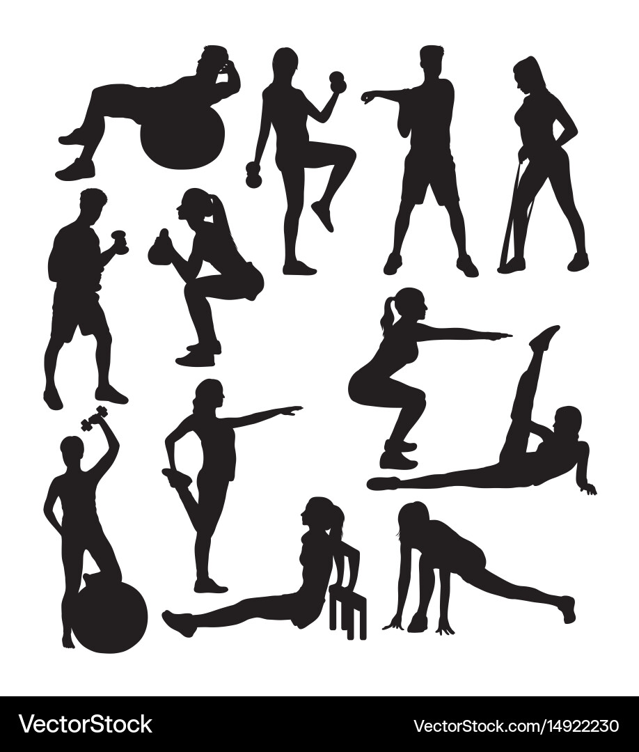Fitness Silhouette Women vector image