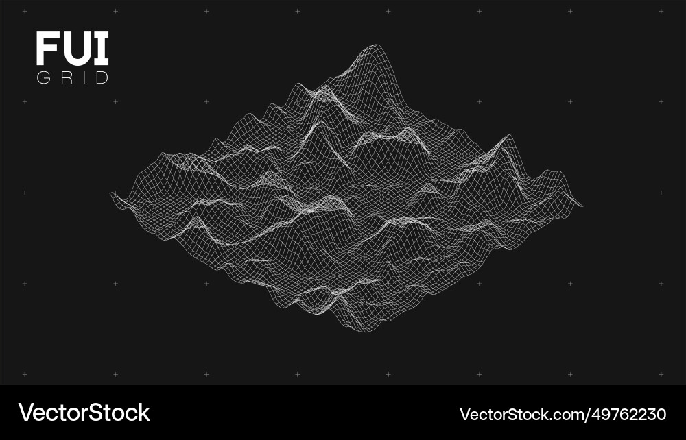 Fui gui 3d landscape scan grid abstract Fui gui 3d landscape scan grid abstract vector image