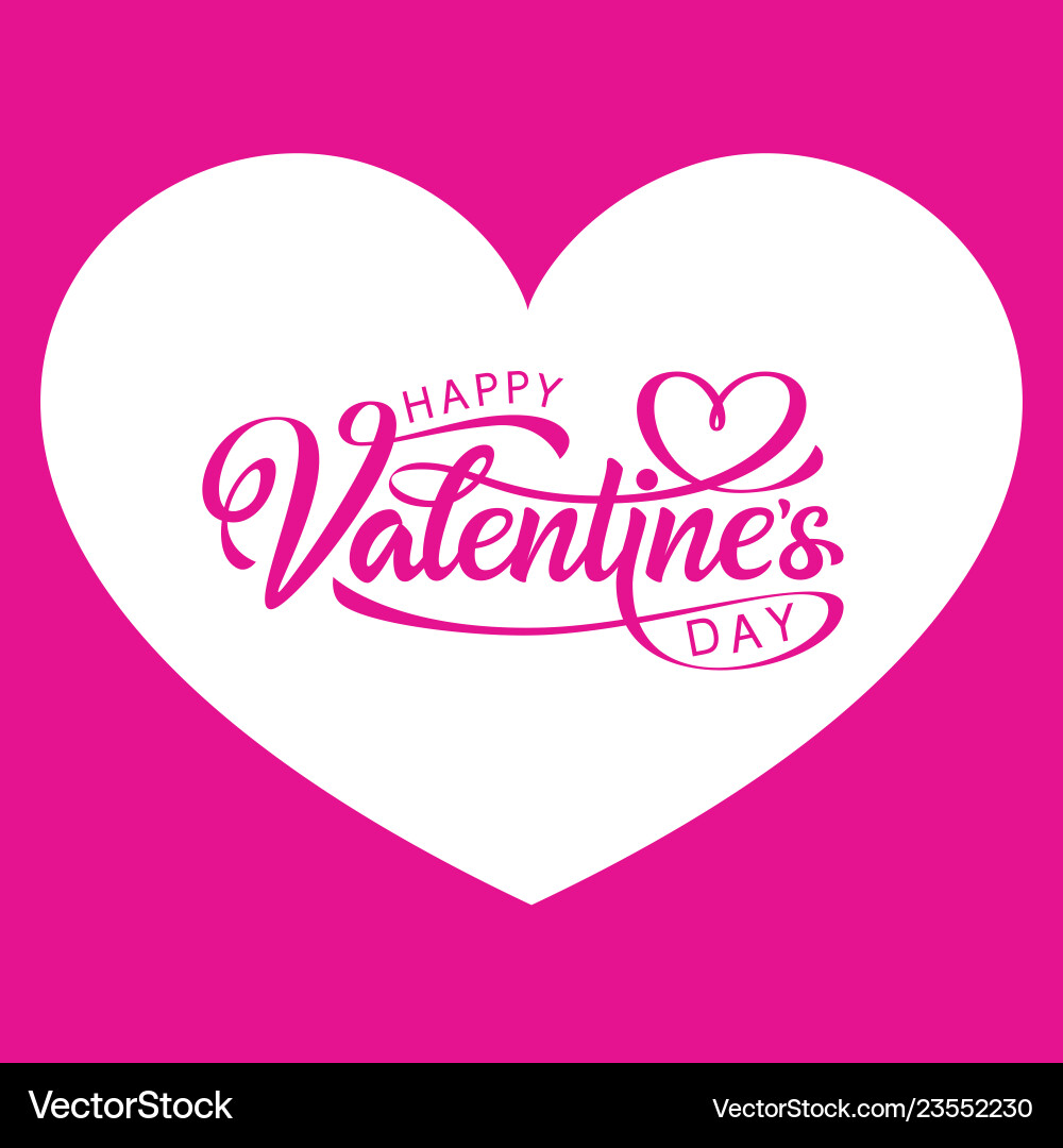 Handschriftliche Kalligraphie Text Valentinstag Handschriftliche Kalligraphie Text Valentinstag Vektorbild