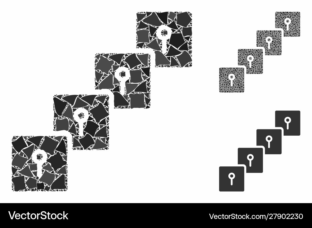 Locker blockchain mosaic icon inequal items Locker blockchain mosaic icon inequal items vector image