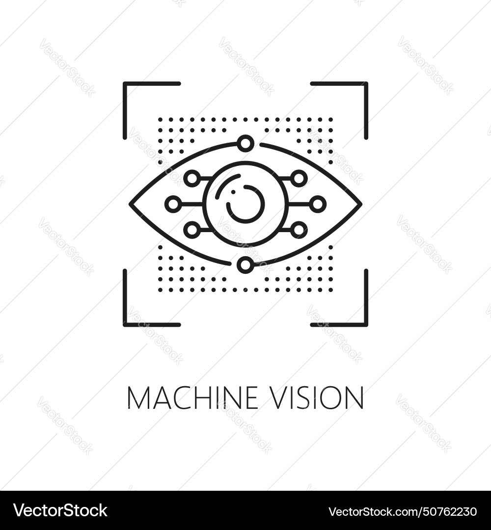 Machine vision and learning ai intelligence icon Machine vision and learning ai intelligence icon vector image