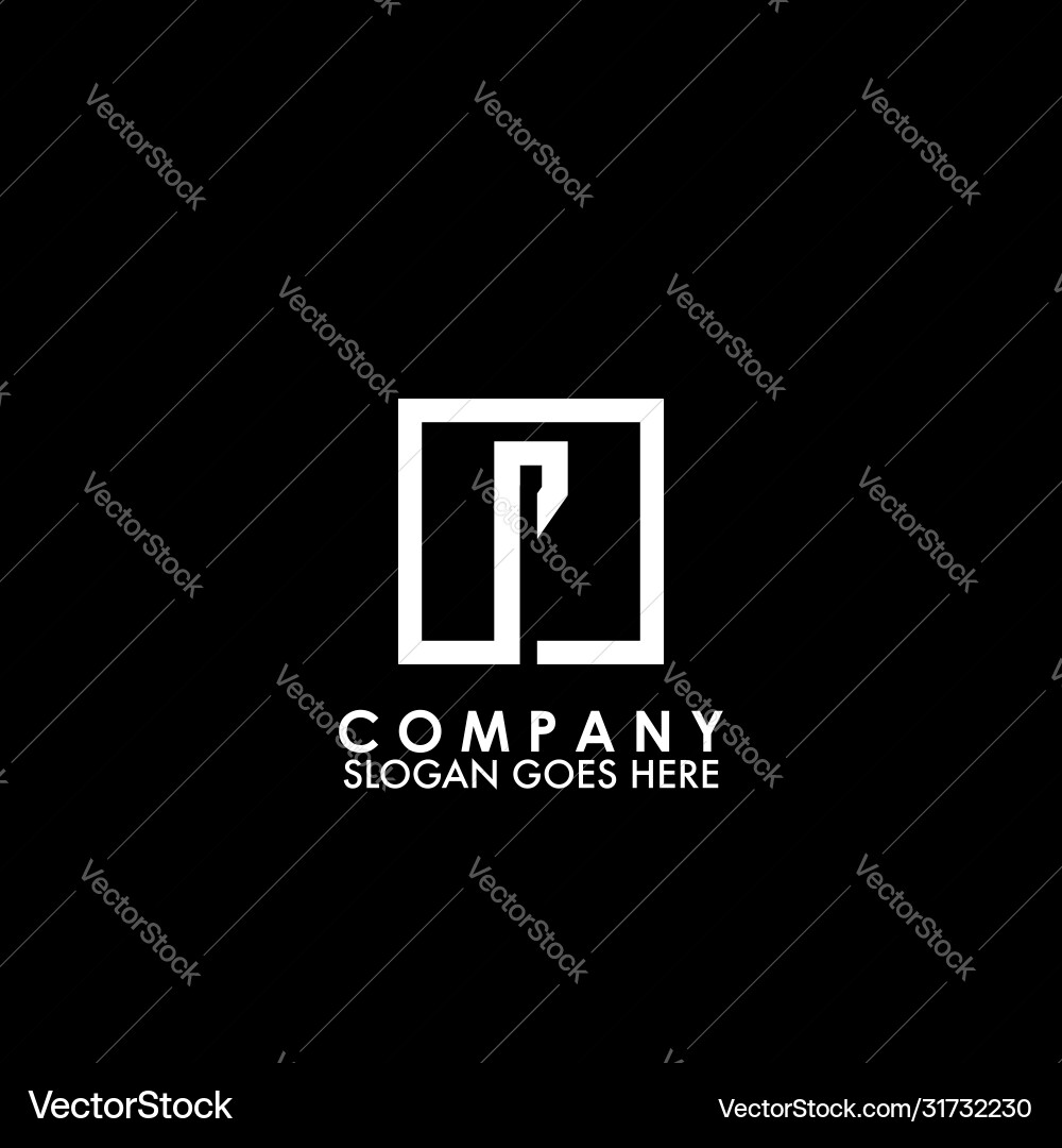 Monogram logo p initial letter looping linked Vector Image