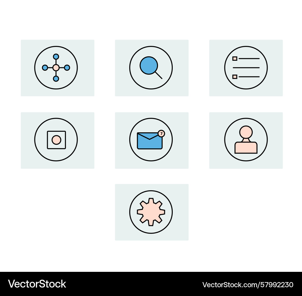 Network search mail user record settings Network search mail user record settings Vector Image