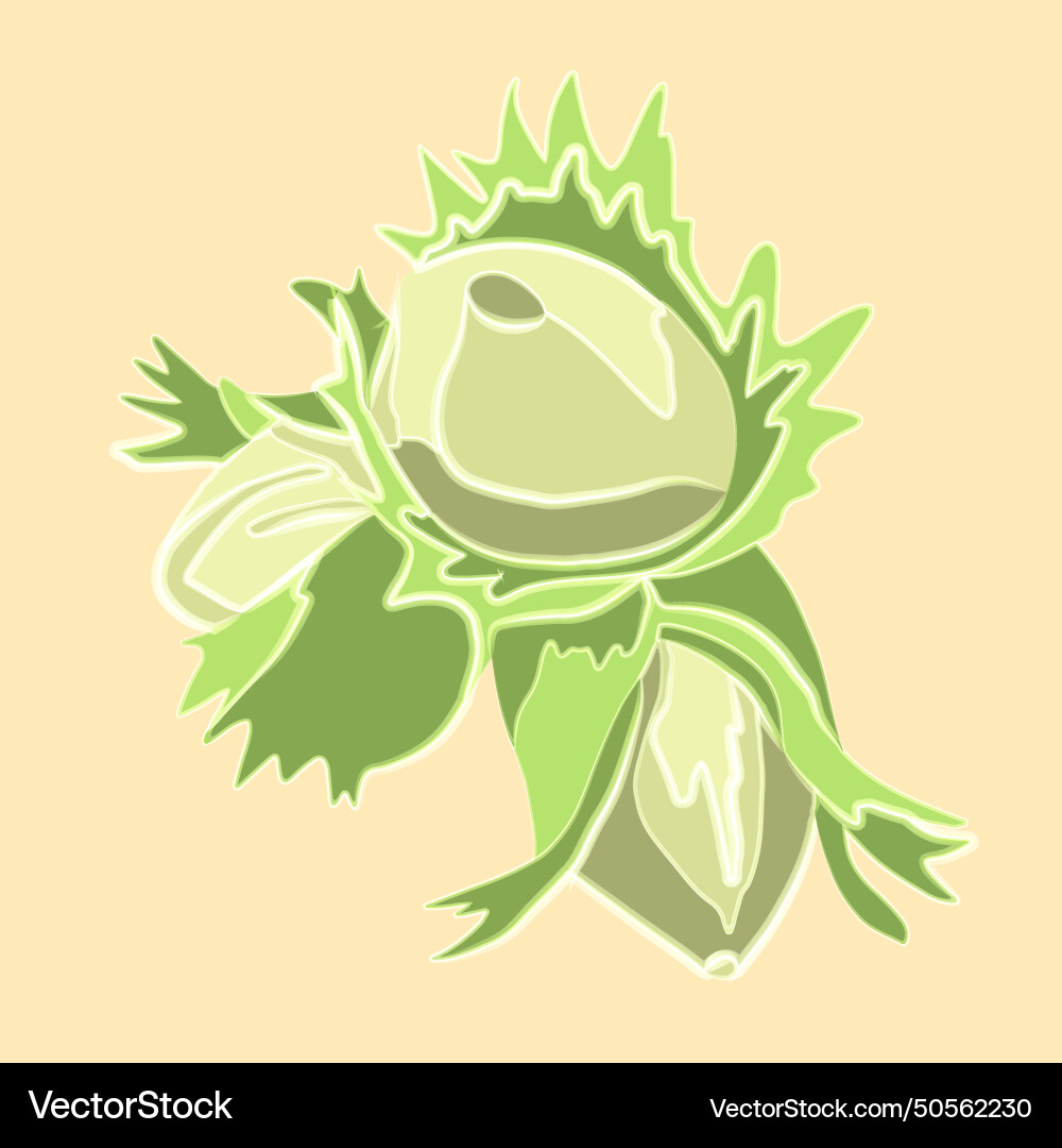 Nut tree with neon effect Vector Image