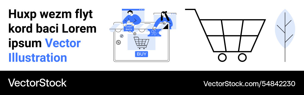 Online shoppers browsing and adding items Online shoppers browsing and adding items Vector Image